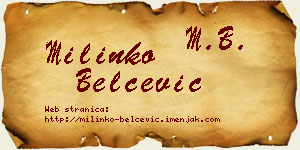 Milinko Belčević vizit kartica